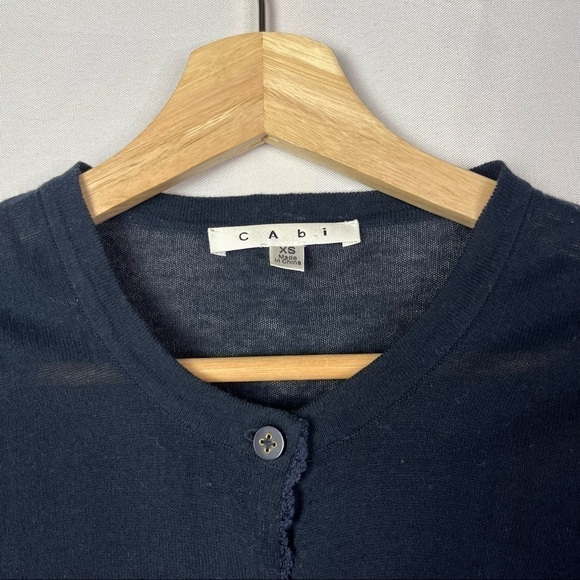 Cabi Navy Blue Button Down Classic Lightweight Cardigan Sweater XS #884 - Picture 3 of 3